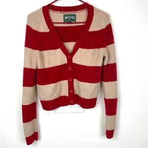 American Eagle Womens Cardigan Sz M Rugby V Neck Nautical Indie Grunge Academia